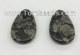 NGP5529 35*55mm flat teardrop grey opal gemstone pendants