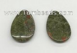 NGP5533 35*55mm flat teardrop unakite gemstone pendants