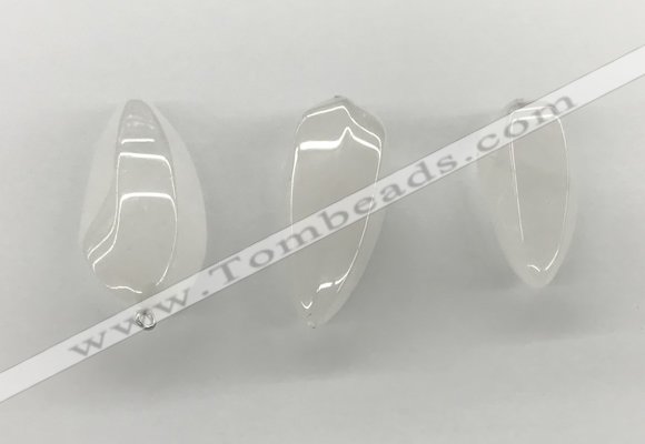 NGP5551 14*40mm - 23*58mm teardrop white jade pendants