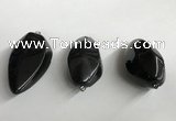 NGP5573 18*40mm - 23*58mm teardrop black agate pendants