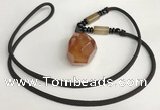 NGP5589 Agate nugget pendant with nylon cord necklace