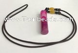 NGP5705 Agate tube pendant with nylon cord necklace