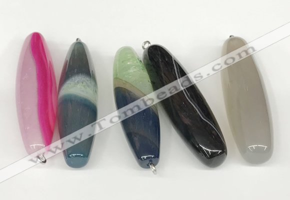 NGP5723 15*57mm rice agate gemstone pendants wholesale