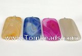 NGP5727 30*50mm rectangle agate pendants wholesale