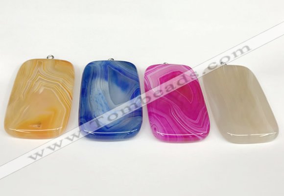 NGP5727 30*50mm rectangle agate pendants wholesale