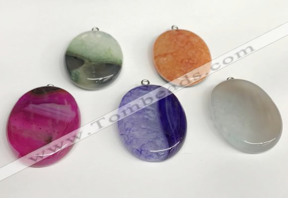 NGP5730 30*40mm oval agate gemstone pendants wholesale