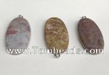 NGP5751 20*40mm oval agate gemstone pendants wholesale