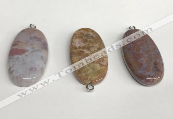 NGP5751 20*40mm oval agate gemstone pendants wholesale