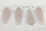 NGP5766 14*50mm teardrop rose quartz pendants wholesale