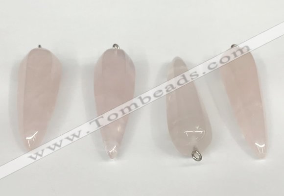 NGP5766 14*50mm teardrop rose quartz pendants wholesale