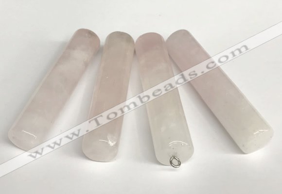 NGP5768 13*58mm tube rose quartz pendants wholesale