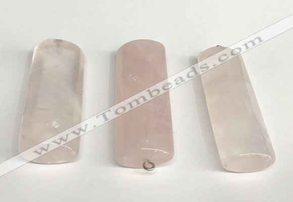 NGP5769 18*55mm - 20*58mm flat tube rose quartz pendants wholesale