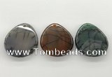 NGP5785 35*45mm flat teardrop agate pendants wholesale