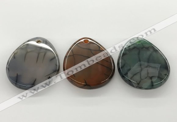 NGP5785 35*45mm flat teardrop agate pendants wholesale