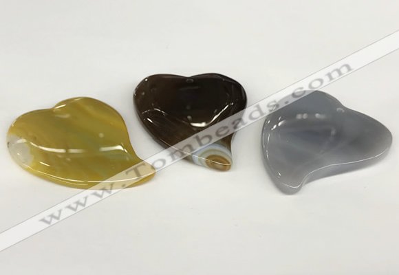 NGP5804 40*50mm heart agate gemstone pendants wholesale