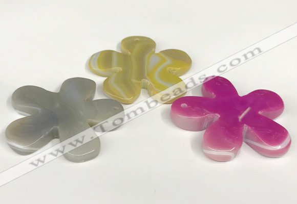 NGP5811 48mm - 50mm flower agate gemstone pendants wholesale