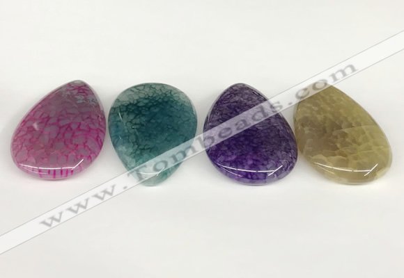 NGP5817 30*50mm flat teardrop agate gemstone pendants wholesale
