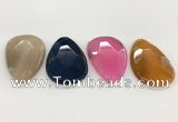 NGP5821 32*50mm faceted oval agate gemstone pendants wholesale