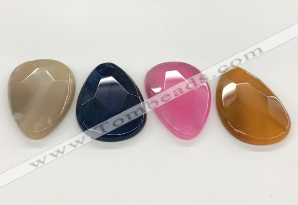 NGP5821 32*50mm faceted oval agate gemstone pendants wholesale