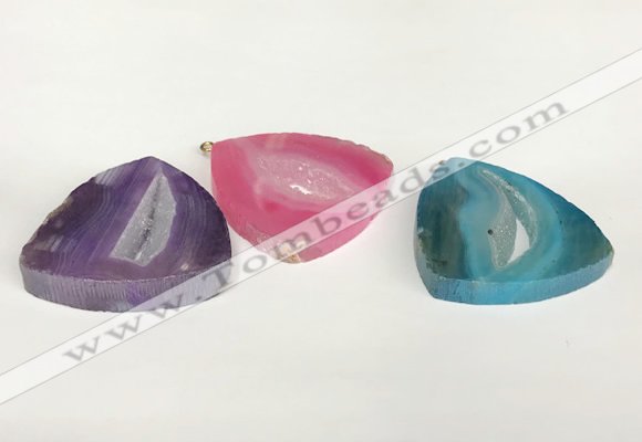NGP5824 45*45mm triangle agate gemstone pendants wholesale