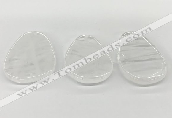 NGP5840 30*50mm - 40*58mm freeform white crystal slab pendants