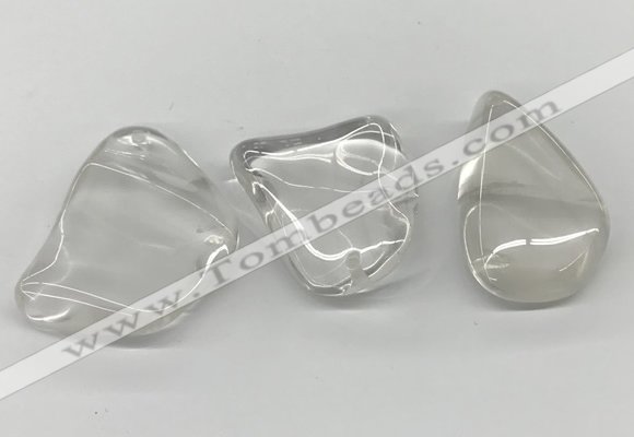 NGP5842 30*55mm - 42*60mm freeform white crystal slab pendants