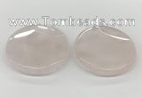 NGP5844 50mm flat round rose quartz pendants wholesale