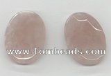 NGP5845 35*55mm faceted oval rose quartz pendants wholesale