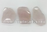 NGP5848 35*50mm - 50*70mm faceted freeform rose quartz slab pendants