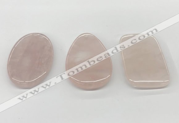 NGP5851 35*55mm freeform rose quartz pendants wholesale