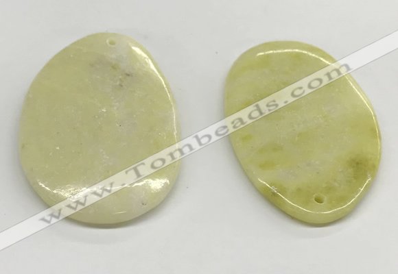 NGP5863 35*55mm - 38*58mm freeform lemon jade pendants wholesale