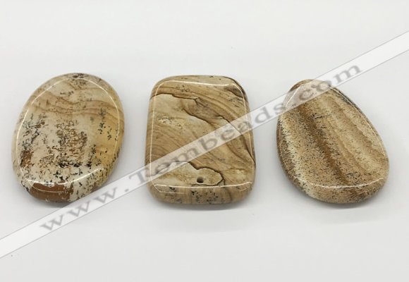 NGP5871 35*55mm freeform picture jasper pendants wholesale