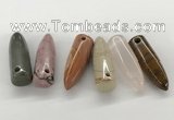 NGP5876 12*38mm cone mixed gemstone pendants wholesale