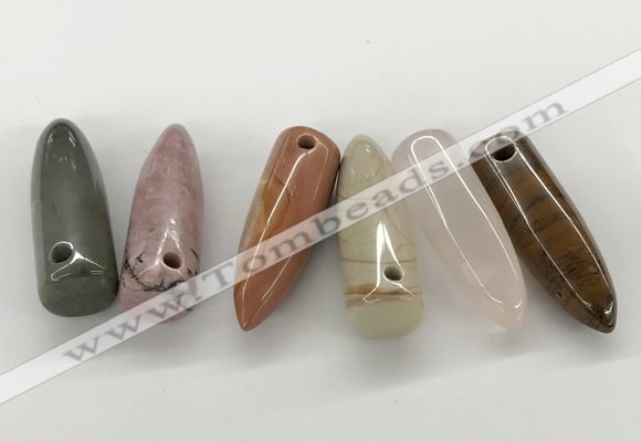 NGP5876 12*38mm cone mixed gemstone pendants wholesale