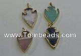NGP6005 22*30mm - 25*35mm arrowhead mixed gemstone pendants