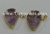 NGP6011 25*30mm - 30*35mm arrowhead amethyst pendants