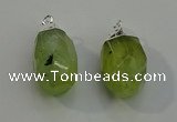 NGP6014 18*30mm - 22*35mm freeform green rutilated quartz pendants