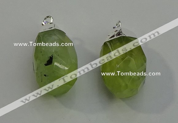 NGP6014 18*30mm - 22*35mm freeform green rutilated quartz pendants