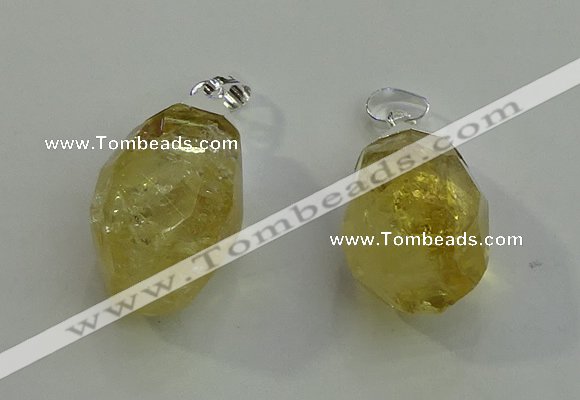 NGP6016 18*30mm - 22*35mm freeform citrine gemstone pendants