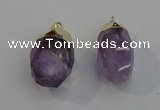 NGP6020 18*30mm - 22*35mm freeform amethyst pendants