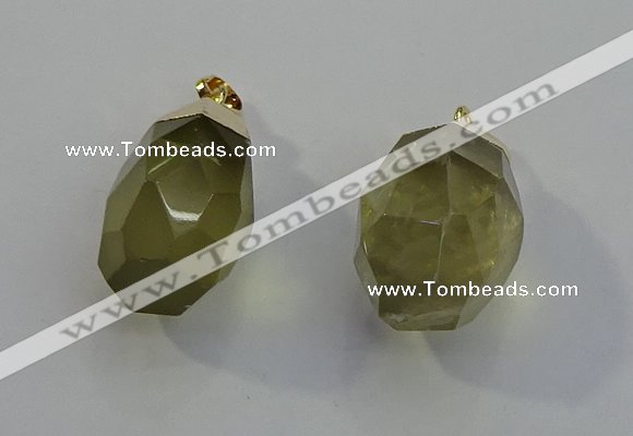 NGP6021 18*30mm - 22*35mm freeform lemon quartz pendants