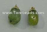 NGP6022 18*30mm - 22*35mm freeform green rutilated quartz pendants