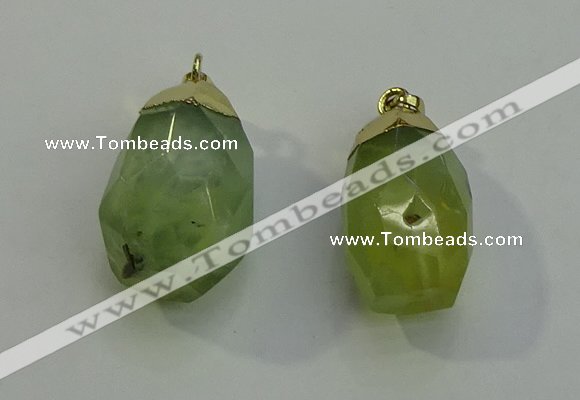 NGP6022 18*30mm - 22*35mm freeform green rutilated quartz pendants