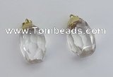 NGP6023 18*30mm - 22*35mm freeform white crystal pendants