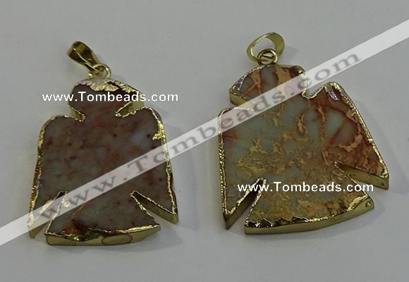 NGP6029 25*35mm - 30*40mm angel serpentine jasper pendants