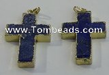 NGP6039 30*40mm - 35*45mm cross lapis lazuli pendants