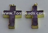 NGP6042 30*40mm - 35*45mm cross amethyst pendants