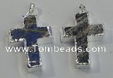 NGP6049 30*40mm - 35*45mm cross labradorite pendants