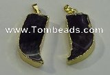 NGP6054 15*40mm - 18*45mm horn amethyst pendants