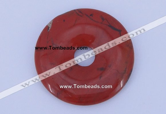 NGP606 5pcs 5*40mm red jasper gemstone donut pendants wholesale